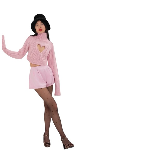 For Love and Lemons Pink Vera Cutout Sweater - Picture 4 of 12